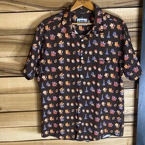 Geek Tropical Furrlowship of the RING Brown Short-Sleeve Novelty Print Shirt L